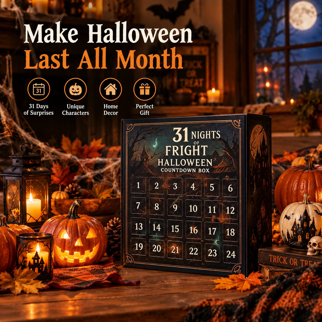 🔥Limited time 61% OFF 🎃-2026 Halloween Countdown Advent Calendar Gift Box