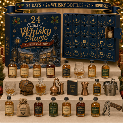 2026 Days of Whisky Magic Blind Box - 24-Day Festive Countdown, Whisky Collectible Miniatures Blind Box - Gift For Whisky Lovers